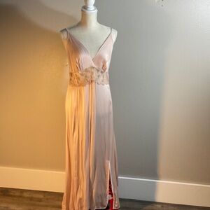 Elegant Blush Satin Slip Dress